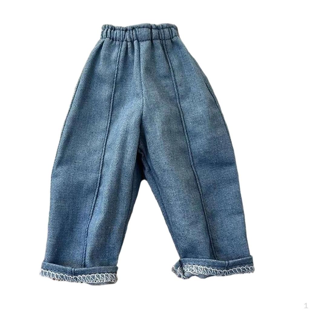 1/6 Scale Miniature Doll Trousers, Jeans, Action Figure Clothes, Male, Wide Leg, Soft, Comfortable ,