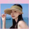 Summer Straw Hat With Wide Brim And Breathable Polyester For Outdoor Sun Protection