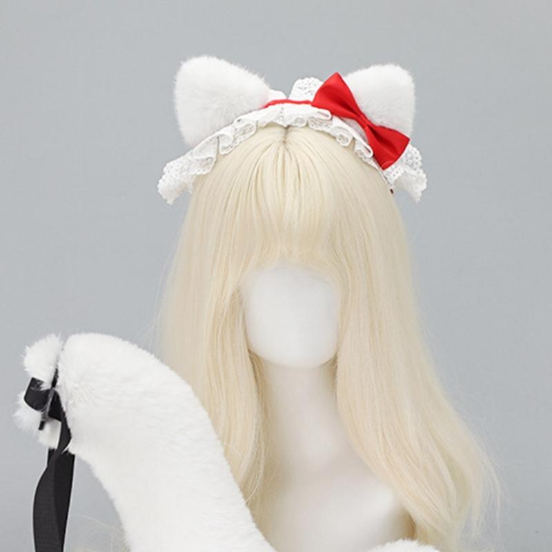 Plush Kitten Ears Headbands With NonSlip Silicone Grip For Role Play And Sports Activities Plush Headwear