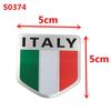 1 pièce Autocollant Emblème Grille 3D en Aluminium Voiture Carte Italie Drapeau National Moto