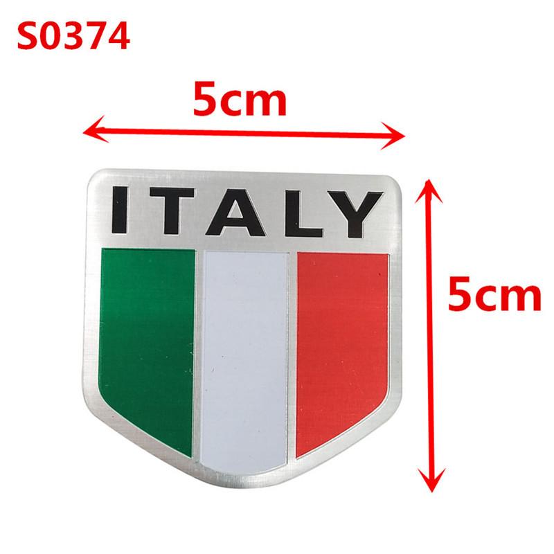 1 pièce Autocollant Emblème Grille 3D en Aluminium Voiture Carte Italie Drapeau National Moto