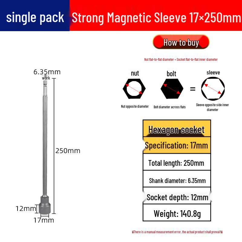 250mm Magnetischer Sechskant-Schlagschrauber-Stecknuss-Bit