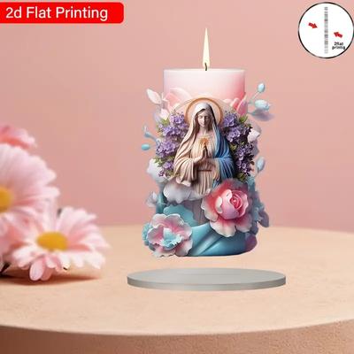 Elegant Virgin Mary Prayer Candles Home Decoration Ornaments Suitable for Valentine's Day, New Year Gifts, and Religious Decora