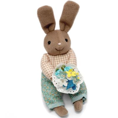 Craft Kit with Cotton Sitting Flower Soft Mocha Handmade 1005003 Filling Rabbit, Brown, Kit,