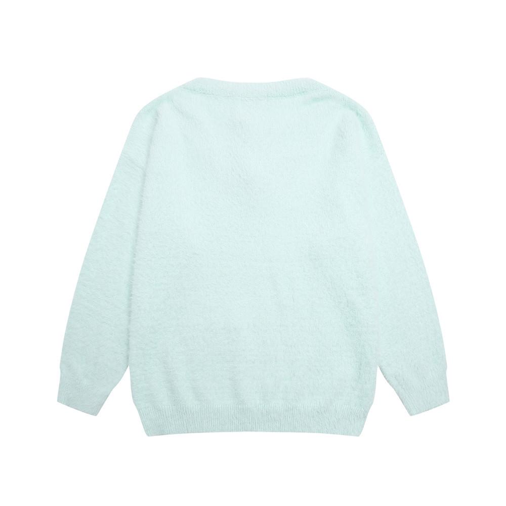 American Style Halter Neck Sweater for Women, Autumn Collection, High Street, Instagram, Cartoon Cat Jacquard Mink Hair Knit.