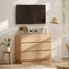 100 cm Sideboard, Buffet Cabinet with 6 Drawers, Chest of Drawers for Kitchen, Living Room, Dining Room, Natural Wood