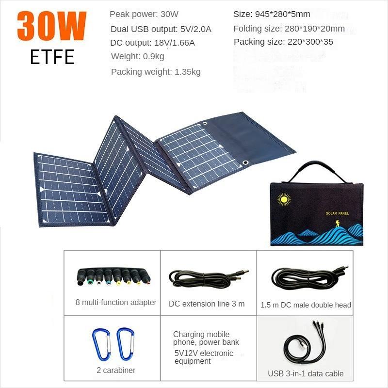 Foldable Solar Power Generation Board Portable ETFE Solar Panel Foldable Charging Bag Mobile Phone Fast Charging Board