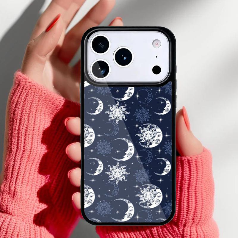 Vintage Moon Sun Stars Celestial Phone Case for iPhone 17 Air 16e 15 14 13 Pro Max Back Cover for 12 11 Pro Coque