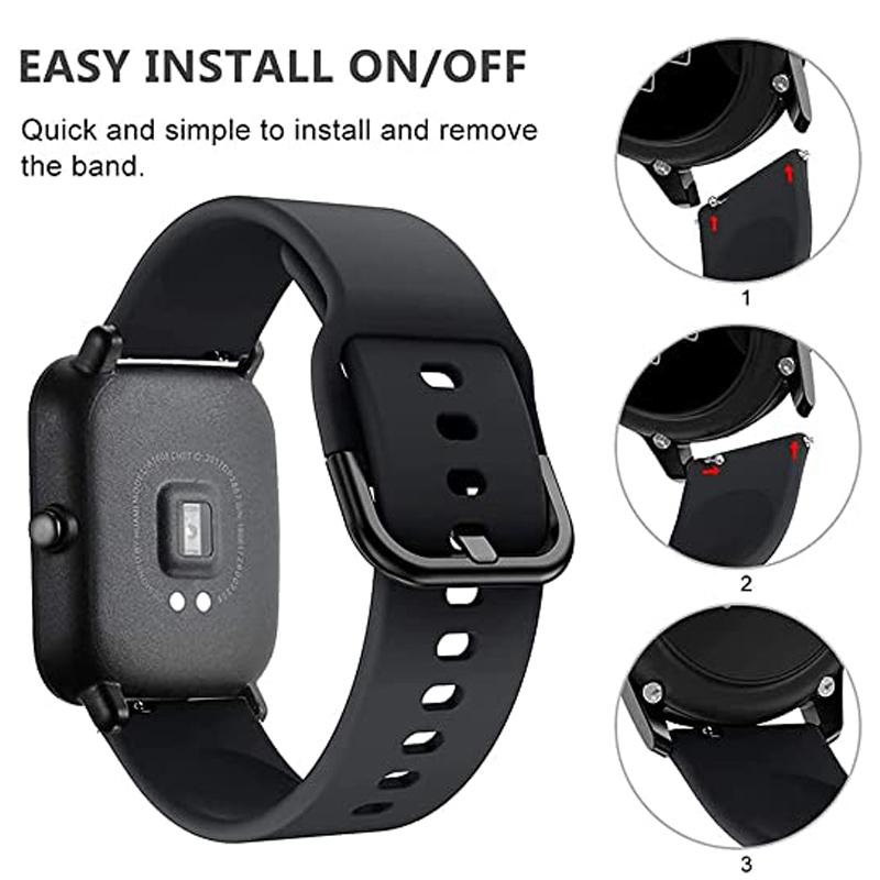 Silicone band For Amazfit GTS/2/2e/4/3/GTS2 Mini/GTR 4/47mm/GTR2/2e/stratos 2/3 20mm/22mm Watch Bracelet Amazfit bip 6 5 3 strap