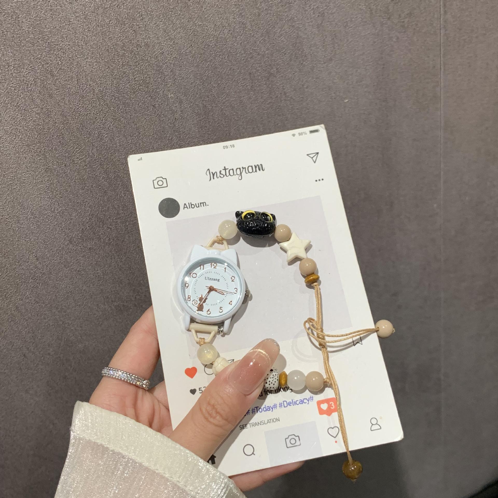 Small Literary And Simple Bracelet Watch Female Student Cute Cartoon Niche Girlfriend Bracelet Student Watch