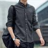 Hongxinjie Men's Casual Striped Long-Sleeve Shirt - Light Business Korean Style for Spring and Autumn