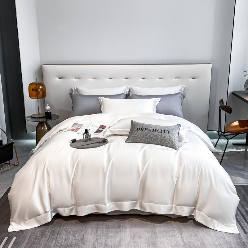 Set de patru piese din bumbac cu capse lungi, 100 de conturi