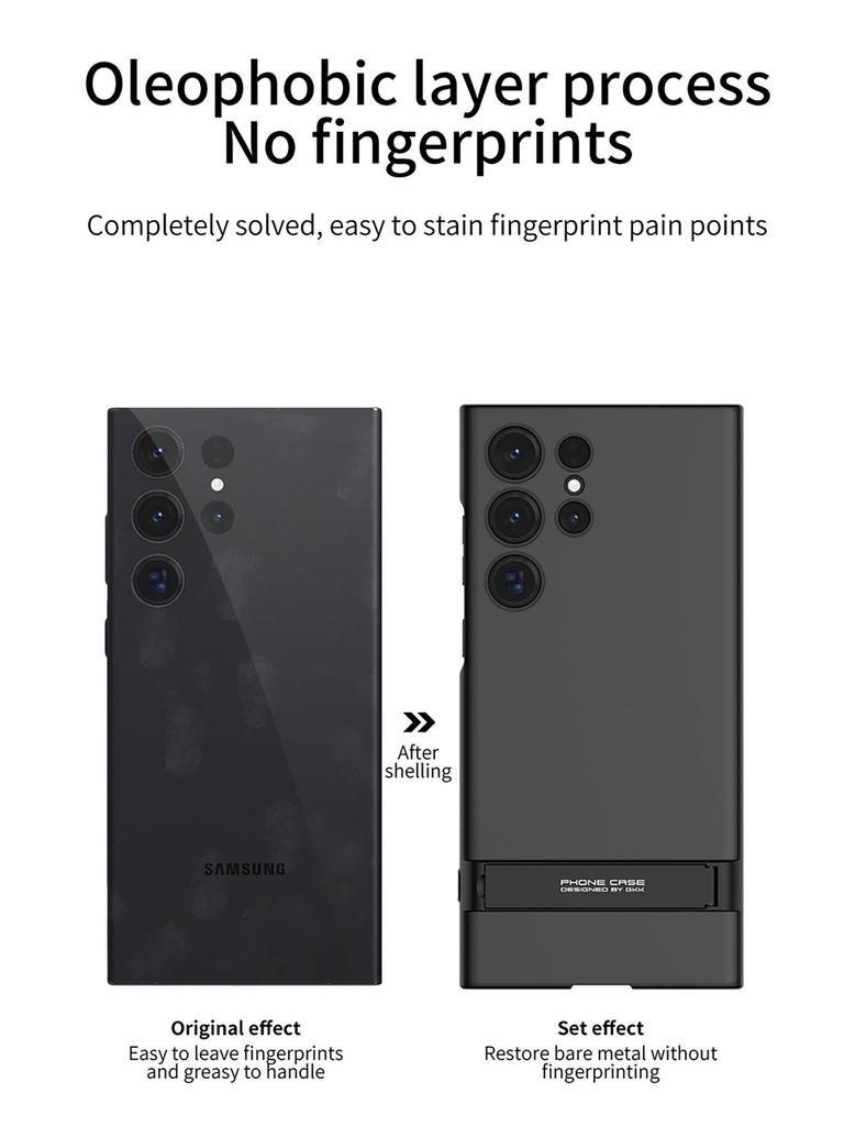 Samsung S24 Ultra Phone Case with Adjustable Triumph Stand, Ultra-Thin, Solid Color, Anti-Drop Protection