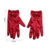 Pearl Prom Dinner Gloves Bridal Red Wedding Bridal Gloves Women Gloves Satin Mittens Bow Gloves