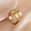 Minimalist Silver Open Ring Women Stainless Steel Adjustable Finger Ring Geometric Jewelry Valentine's Gift