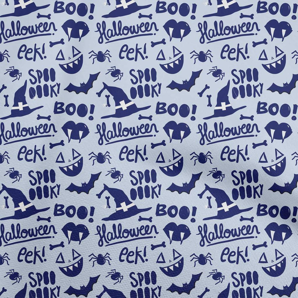 oneOone Cotton Flex Blue Fabric Halloween Craft Projects Decor Fabric Printed By The Yard 40 Inch