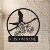 Personalizable Metal Sign Bird Wall Art Home Garden Decor Outdoor Ironwork Doorway Gift