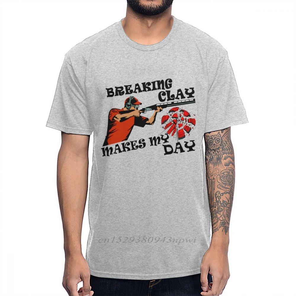 Man Leisure Clay  Trap Shooting For Skeet Shooting Fans T Shirt Round Neck Comfortable Cotton Anime Homme Tshirt