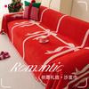 Christmas Red Sofa Towel Fully Covered Sofa Cushion Luxurious Living Room Sofa Cover Blanket Non-Slip Festive Decorations