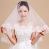 Romantic Short Wedding Veil Single Layer Lace Bridal Accessory Soft Tulle Veil for Destination Wedding Brides