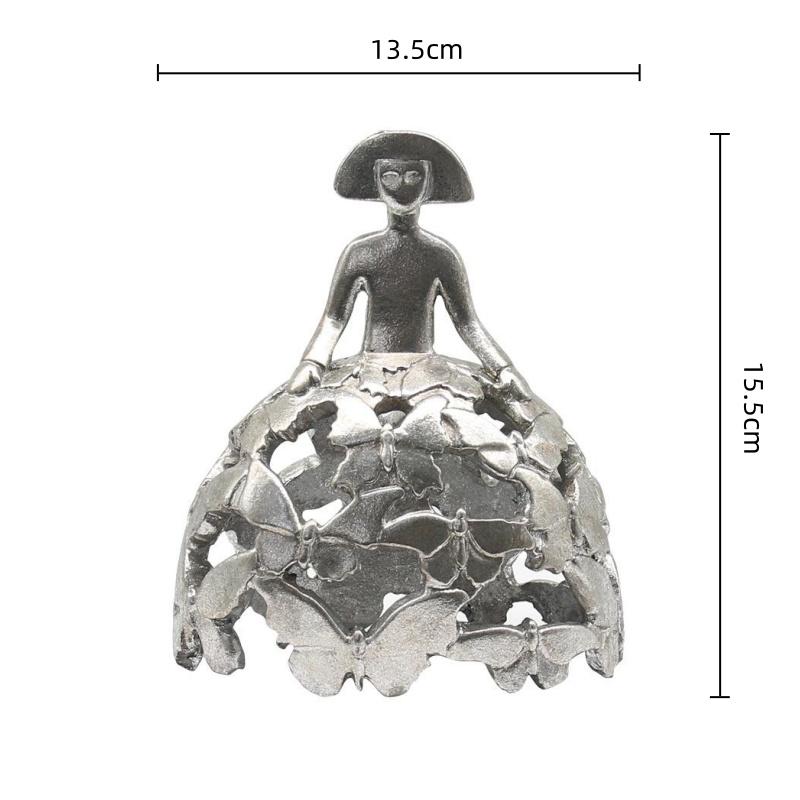 

Resin Handicrafts Silver Butterfly Princess Figurine Hollowed Butterfly Girl Decorative Figurines Home Decoration Accessories