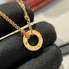 High Version V Gold Love Series Necklace Thick Plated 18K Diamond Round Cake Round Necklace LLOVE Pendant Collarbone Chain