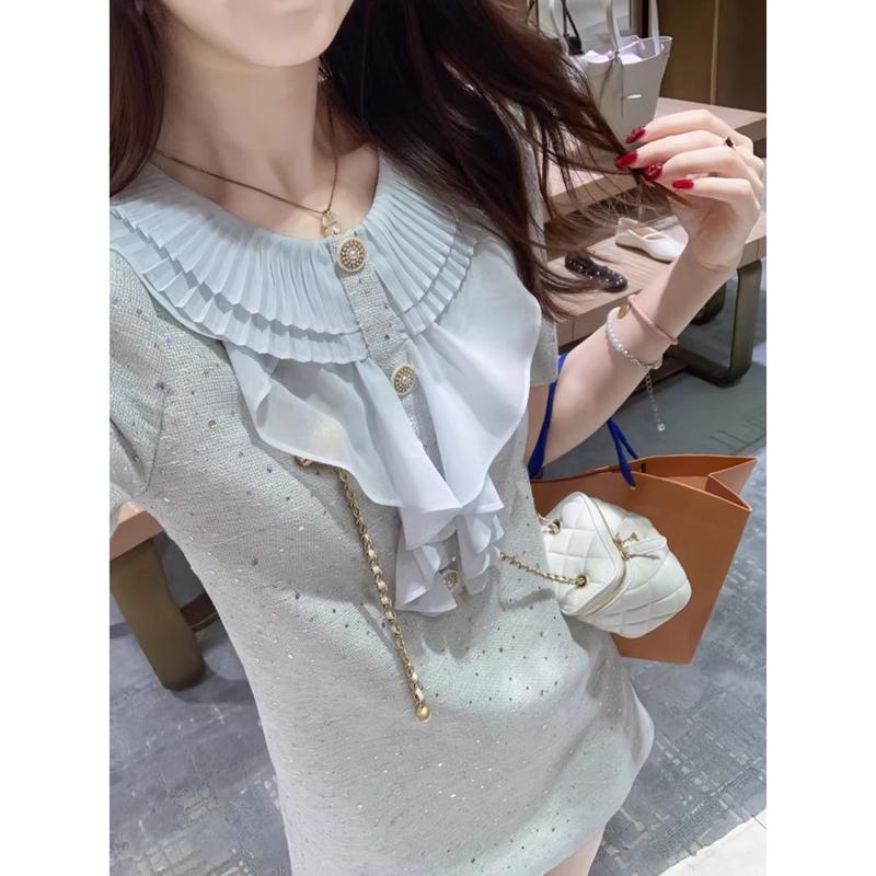 Elegant Sequin A-Line Summer Dress M