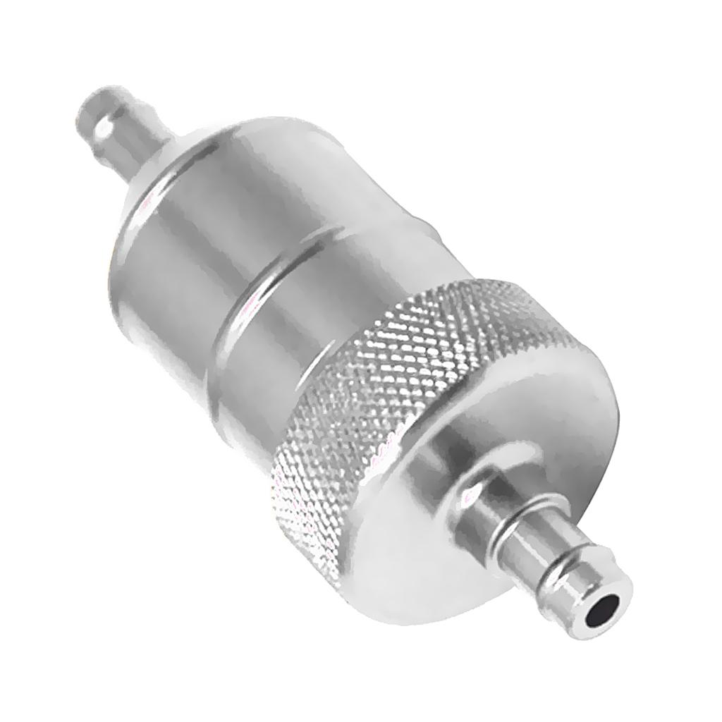 2 Pieces 8mm Aluminium Inline Fuel Petrol Diesels Filter White