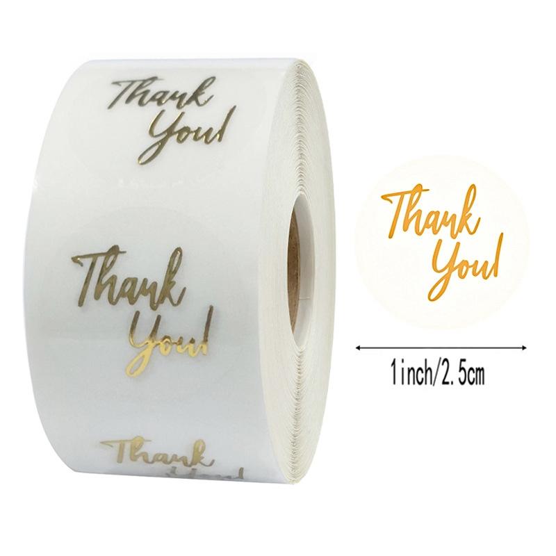 500pcs Gold Plating Thank You For your Order Stickers Clear Transparent Pretty Things Inside Sealing Labels for Gifts Package