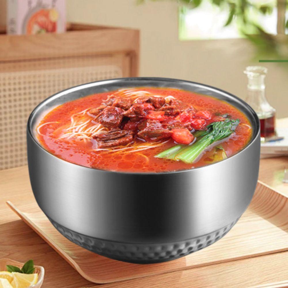 2 Piece Hammered Pattern Children's Bowl Unbreakable Soup Bowl Insulated Bowl  Kindergarten