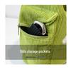 Large Capacity Corduroy Women's Shoulder and Crossbody Tote Bag with Pentagram Design