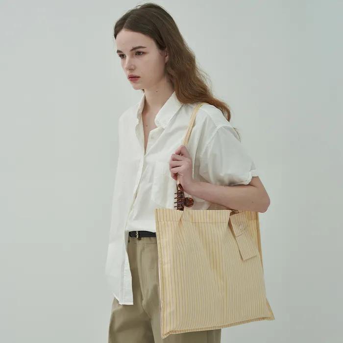 Square Eco Bag - Stripe Yellow