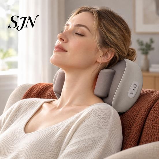 Adjustable Intensity Muscle Relaxer Cordless Neck Massage Pillow with Heat, Ergonomic Shiatsu Shoulder Back Portable Body Massager Massager,