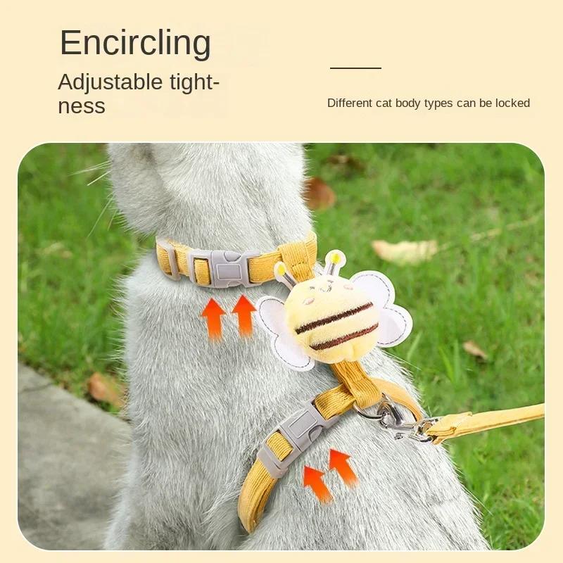 Cat Traction Rope Anti-break Free Special Cat Rope for Going Out I-shaped Adjustable Chest and Back Cat Rope