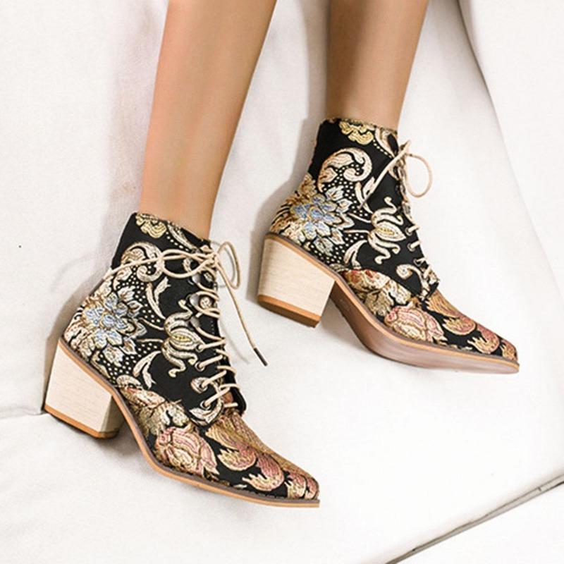 polyurethane Ankle Boots for Women High Heel Boots Sexy Pointed Toe Winter Fashion Shoes Woman Botas