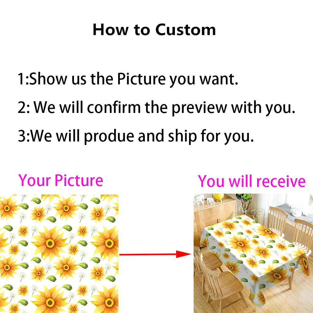 Customized Tablecloth Table Cover Cloth For Wedding Party Home Decor Rectangle Your Photo Image Logo Personalized Tablecloth