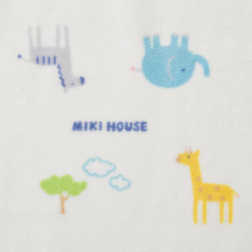 MIKIHOUSE Cotton Baby Blanket 90 x 115cm Animal Design Soft Brushed Both Sides Made in Japan Naptime Lap for Boys Girls Babies