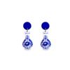 Chinese Style Blue and White Porcelain Earrings Wave Point Elegant Geometric Earrings  Lady/Gifts