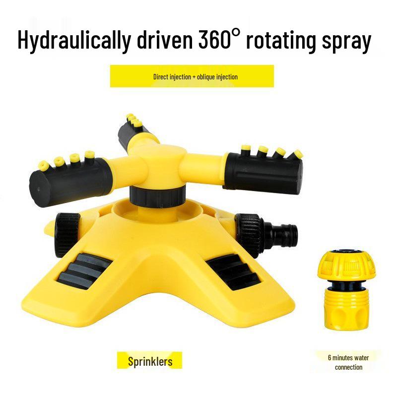 360° Automatic Rotating Nozzle Three-Way Irrigation Sprinkler