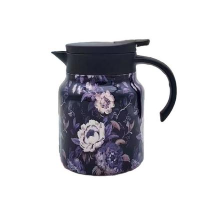 1000ml Floral Pattern Tea Kettle 316 Stainless Steel with Tea Infuser Thermal Teapot Vintage National Style Insulated Carafe