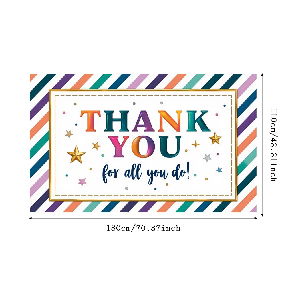 Tack-skylt Randig Bakgrund Väggdekoration Färgstark Design Tacksamhetsbanner för Festfirande Tacksamhetsceremoni