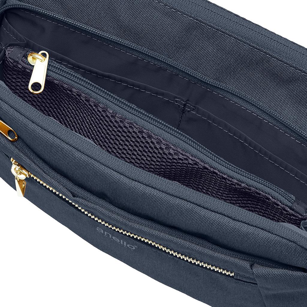 Anello Grande Women's Water-Repellent Shoulder Bag with 10 Pockets, Navy (GL GTC4132)