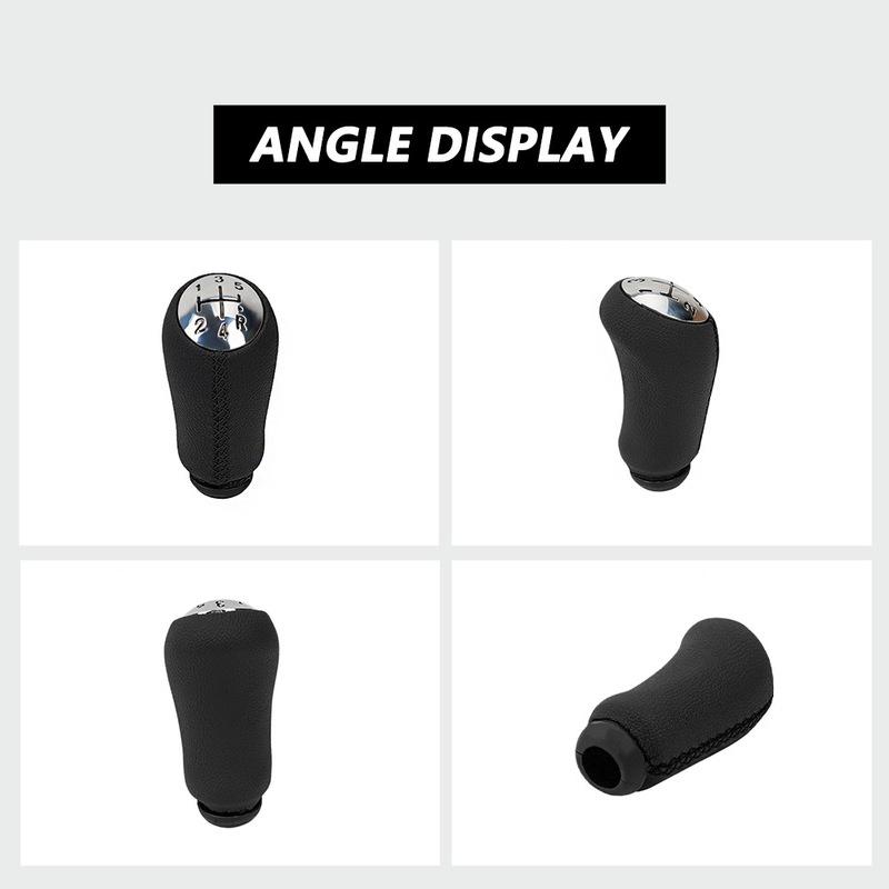 Luxury Car Gear Shift Knob For Renault Clio Mk3/Megane Mk2/Scenic Mk2 - 5 Speed, Lychee Grain PU Leather, Non-Slip Design
