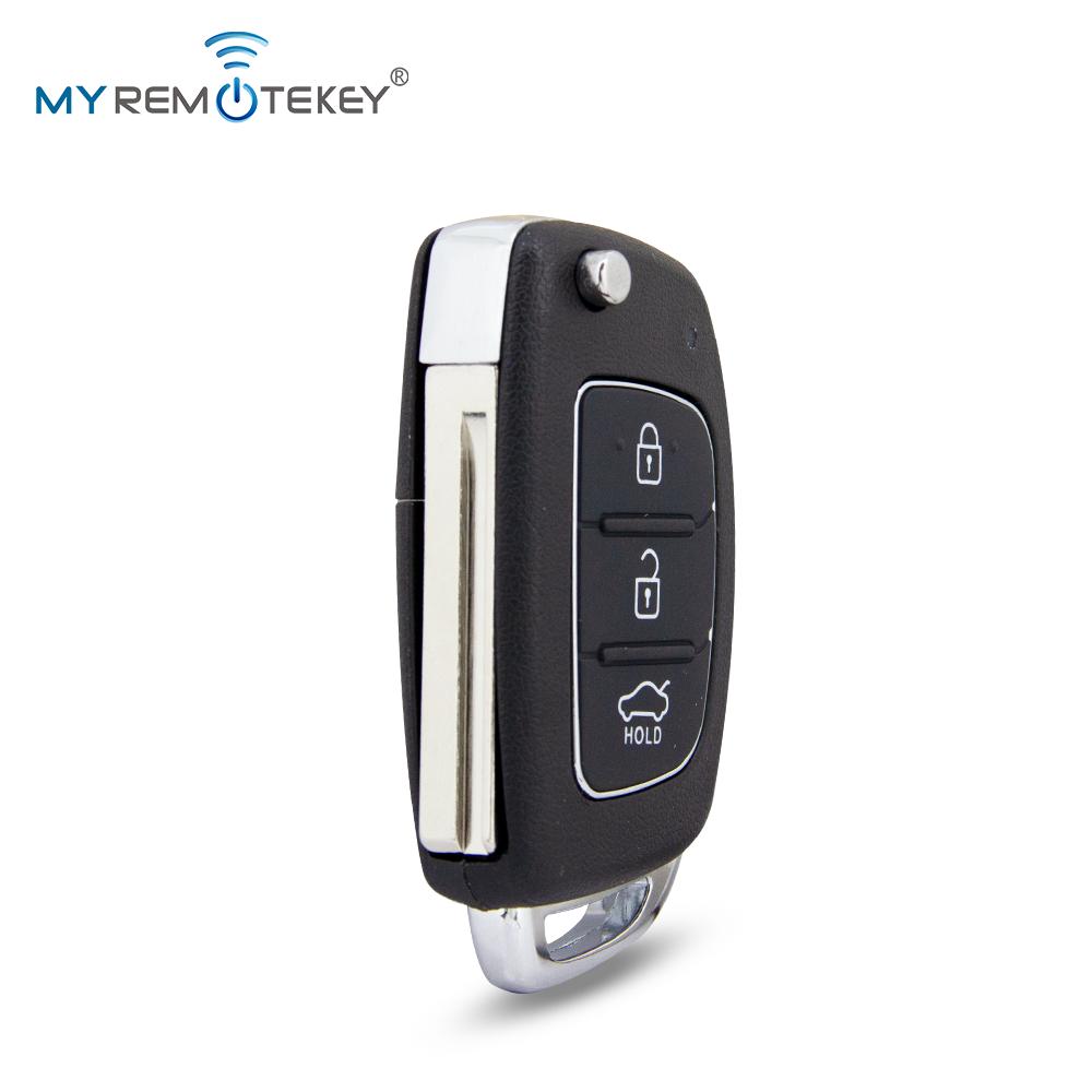 MYREMOTEKEY FCC ID RKE-4F08 Flip Remote Key Shell for Hyundai Santa Fe Accent 3 Button