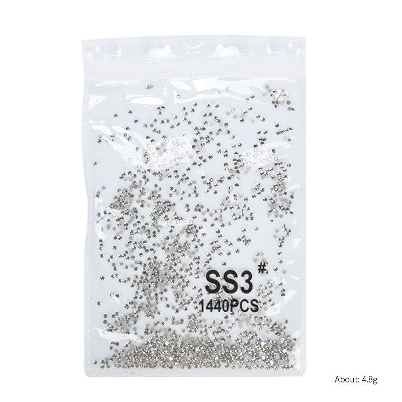 

1440 шт. Стрази для нейл-арту з плоским дном, прозорі та кольору AB - Супер блискучі чеські австрійські аксесуари для прикраси нігтів.