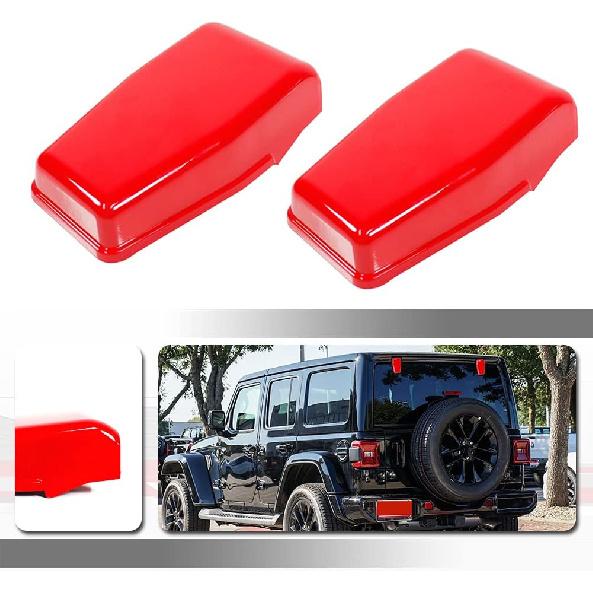 Left/Right Tailgate Hinge Red Cover Rear Upper Glass Door Liftgate Hinge Cover Trim Kit Compatible with 2007-2017 Jeep Wrangler JK JKU Red cover