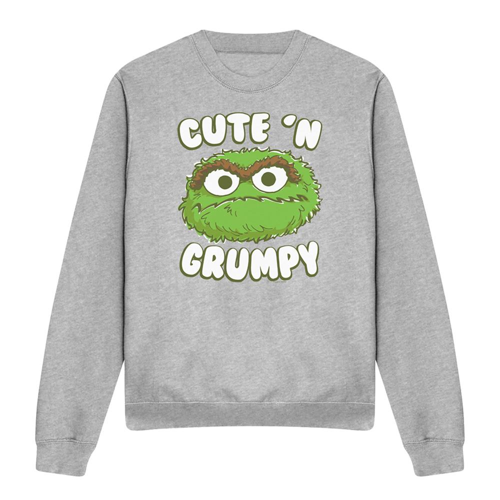Sesame Street Unisex Adult Cute N Grumpy Heather Sweatshirt