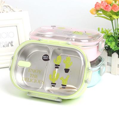 Japońskie pudełko na lunch przenośne z przegródkami zastawa stołowa 304 pojemnik bento dla dzieci ze stali nierdzewnej pojemnik na żywność do kuchenki mikrofalowej zastawa stołowa