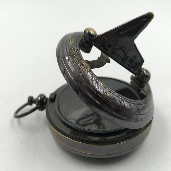 Set Of 3 Marine 5.08 Cm Brass Push Open Working Sundial Compass