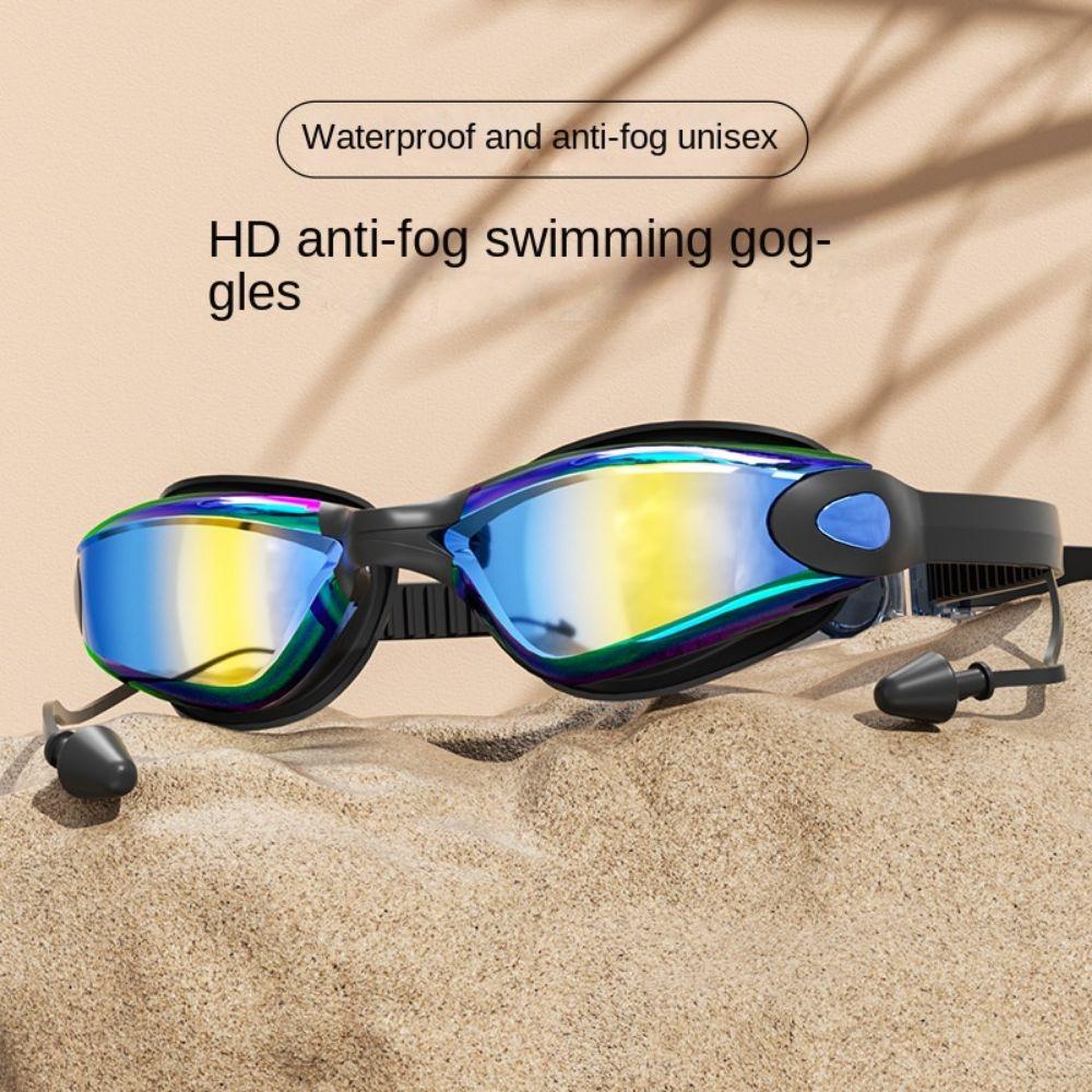 With Earplugs Swim Glasses Anti Fog Diving Eyewear Water Sports Swimming Goggles  Swimming Pool